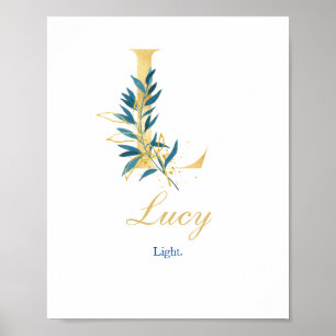 Alphabet Brief L Wall Poster Name und Bedeutung