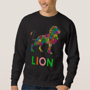 Alphabet Briefe lernen Abc Kleinkind Kinder Löwe Sweatshirt