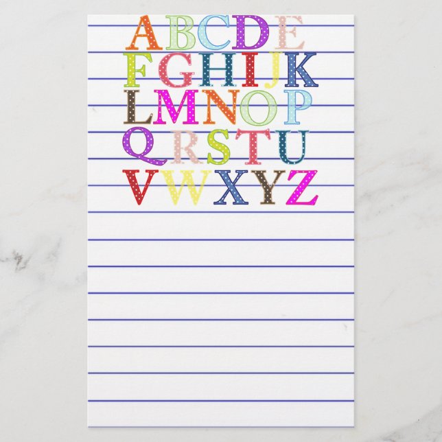 Alphabet Briefpapier (Vorderseite)