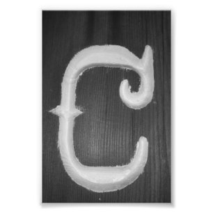 Alphabet-Buchstabe-Fotografie C6 Schwarzweiss-4x6 Fotodruck