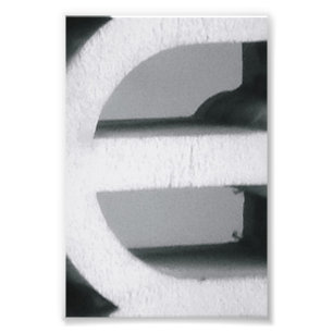 Alphabet-Buchstabe-Fotografie E2 Schwarzweiss-4x6 Fotodruck