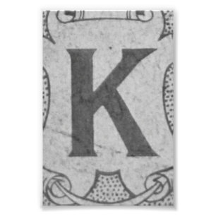 Alphabet-Buchstabe-Fotografie K2 Schwarzweiss-4x6 Fotodruck