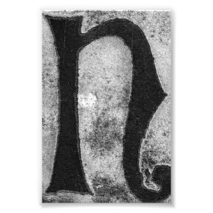 Alphabet-Buchstabe-Fotografie N3 Schwarzweiss-4x6 Fotodruck