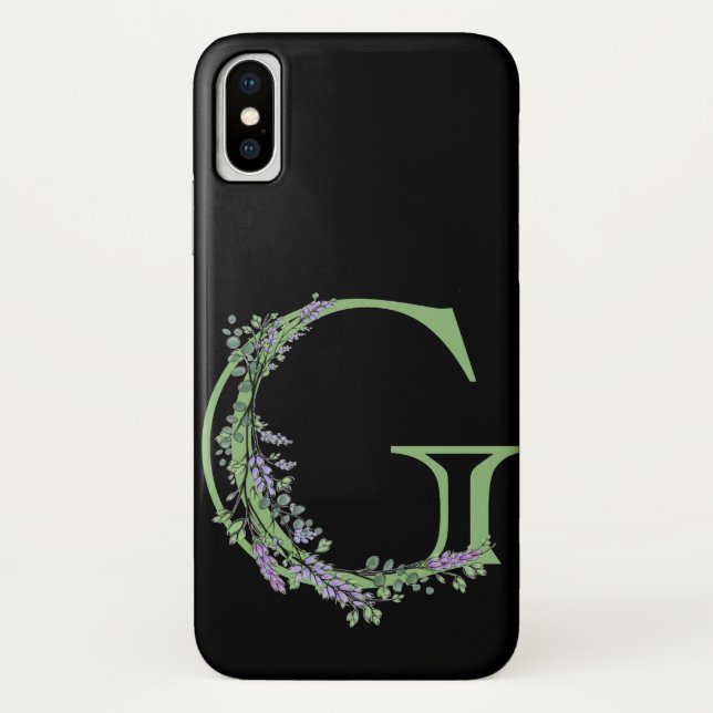 Alphabet Buchstabe G Aquarelllavender Eukalyptus Case-Mate iPhone Hülle (Rückseite)