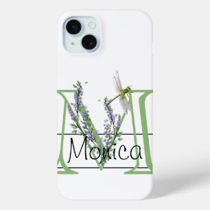 Alphabet Buchstabe M, Aquarelllavender Dragonfly Case-Mate iPhone Hülle