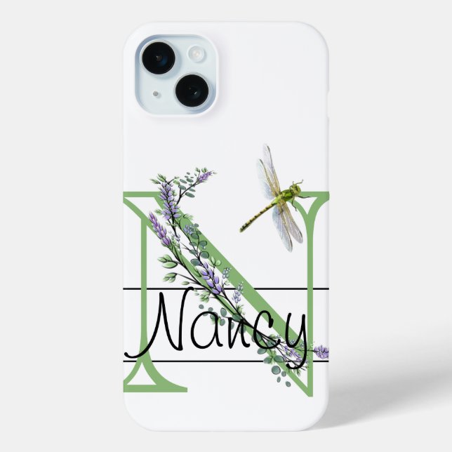Alphabet Buchstabe N, AquarelllavenderDragonfly Case-Mate iPhone Hülle (Rückseite)