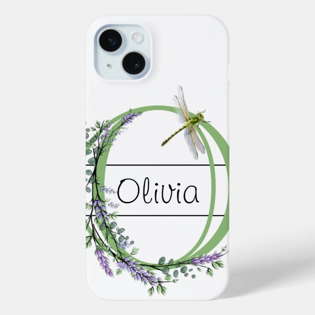 Alphabet Buchstabe O, Aquarelllavender Dragonfly Case-Mate iPhone Hülle (Rückseite)