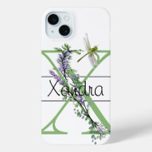 Alphabet Buchstabe X, Aquarelllavender Dragonfly