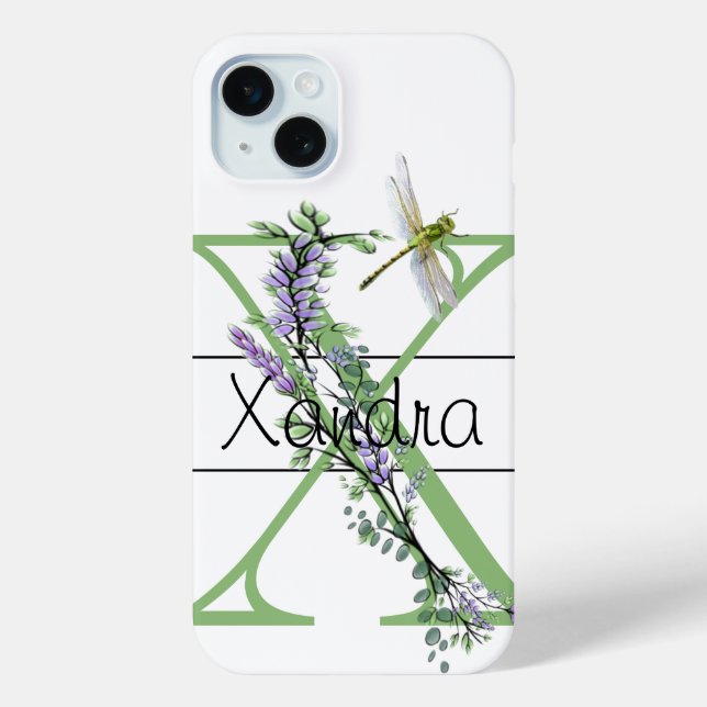 Alphabet Buchstabe X, Aquarelllavender Dragonfly Case-Mate iPhone Hülle (Rückseite)