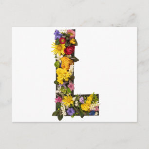 Alphabet Buchstaben Blumen Postkarte