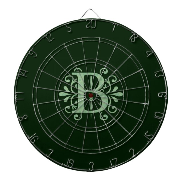 Alphabet-Buchstaben - Buchstabe B - grün Dartscheibe (vorne)
