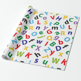 Alphabet-Buchstaben in Regenbogenfarben Geschenkpa Geschenkpapier