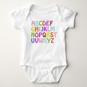 Alphabet Buchstaben Schriftart Textzeichen abc Ent Baby Strampler