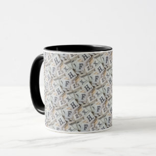 Alphabet-Buchstabenfliesen Fotografie Kunst Tasse