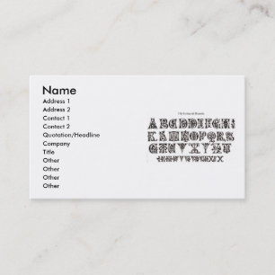 Alphabet Business Card aus dem 11. Jahrhundert Visitenkarte