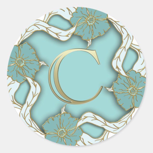 Alphabet c Monogramm Runder Aufkleber (Vorderseite)