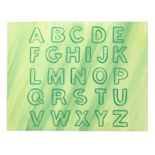 Alphabet Chart Upper Case Letters Yellow Green Notizblock
