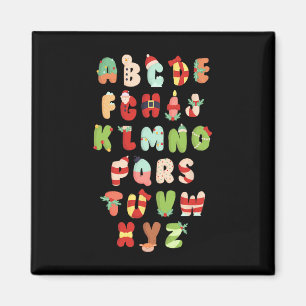 Alphabet Christmas Alphabet Abc Christmas Lights T Magnet
