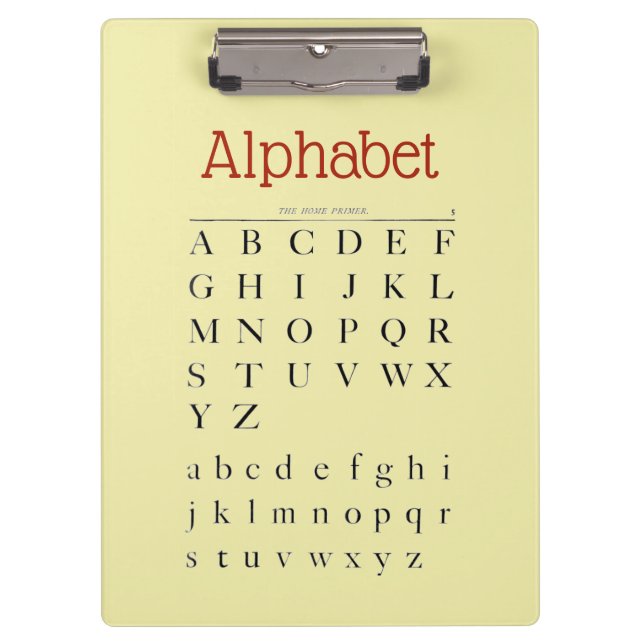 Alphabet Clipboard Klemmbrett (Vorderseite)