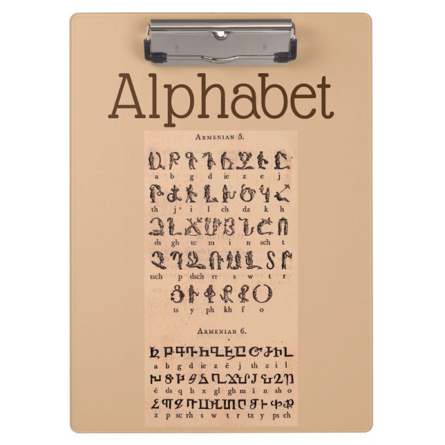 Alphabet Clipboard Klemmbrett (Vorderseite)