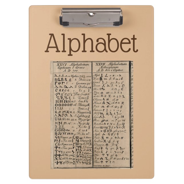 Alphabet Clipboard Klemmbrett (Vorderseite)