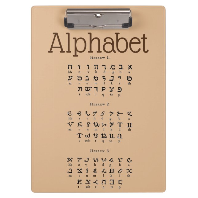 Alphabet Clipboard Klemmbrett (Vorderseite)