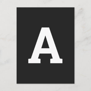 Alphabet Custom Letter   Schwarz-modern Minimalist Postkarte