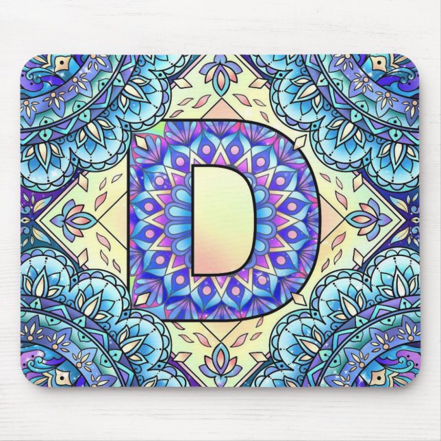 Alphabet D mandala Mousepad (Vorne)
