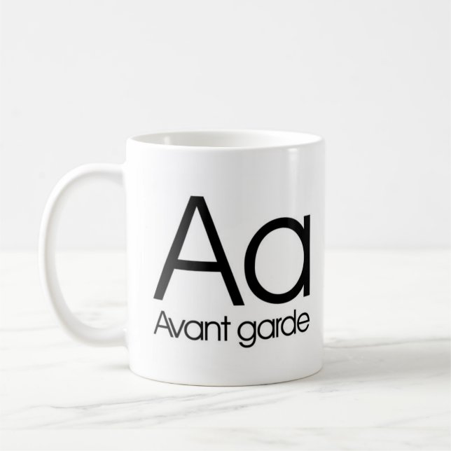 Alphabet de tasse de typographie - avant-garde (Gauche)