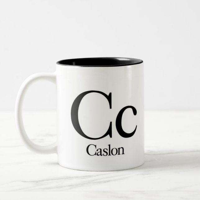 Alphabet de tasse de typographie - Caslon (Gauche)
