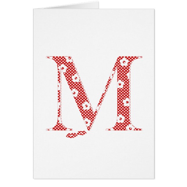 Alphabet der Blume M (rot und Punkte) (Vorne)