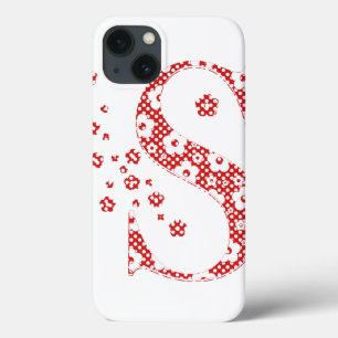 Alphabet der Blume S (rot und Punkte) Case-Mate iPhone Hülle