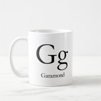 Alphabet der Typografie-Tasse - Garamond Kaffeetasse