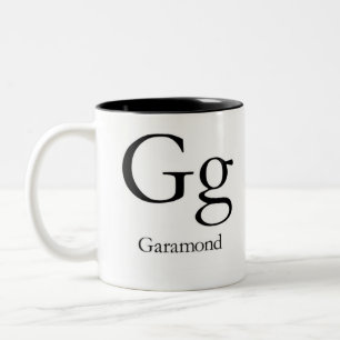 Alphabet der Typografie-Tasse - Garamond Zweifarbige Tasse