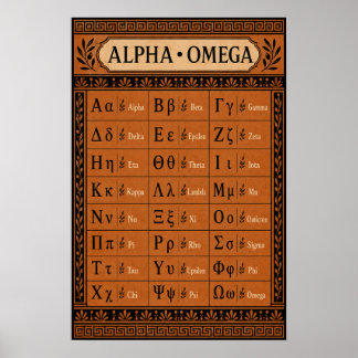 Alphabet des antiken Griechenlands Terrakotta-Töpf Poster