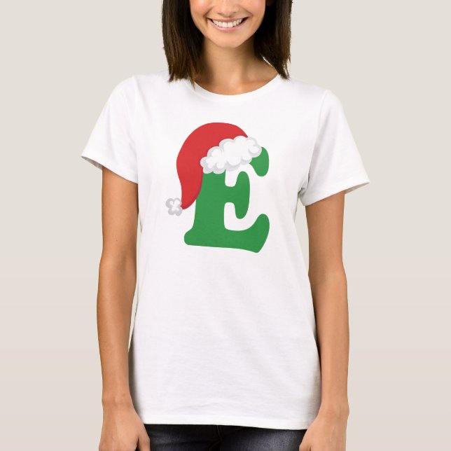 Alphabet des Weihnachtsbuchstabe-E T-Shirt (Vorderseite)