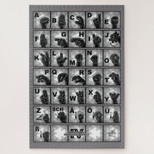 Alphabet digital allemand 4 - noir / Puzzle