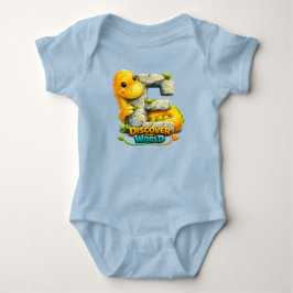 🦖🌍 Alphabet Dino “E” Baby Jersey Bodysuit 👶✨ Strampler