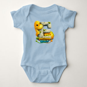 🦖🌍 Alphabet Dino “E” Baby Jersey Bodysuit Strampler