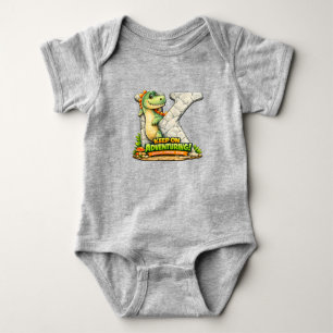 🦖✨ Alphabet Dino “K” Baby Body 👶💚 Strampler