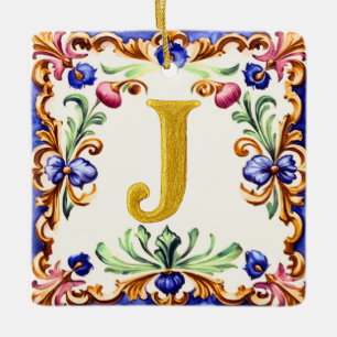 Alphabet doré – Lettre J Ornement en céramique