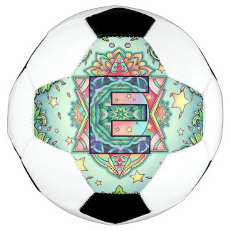 Alphabet E mandala Fußball