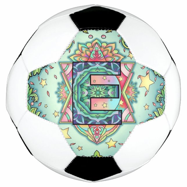 Alphabet E mandala Fußball (Vorderseite)