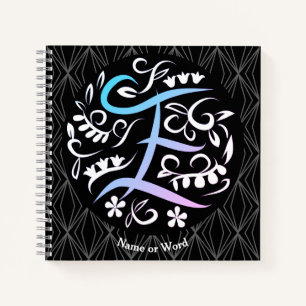 Alphabet E Monogram Handwriting Notizbuch