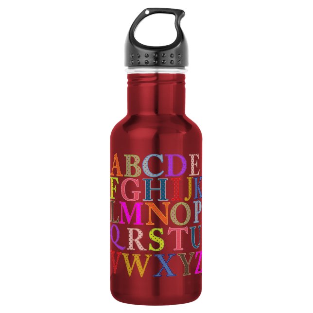 Alphabet Edelstahlflasche (Vorderseite)