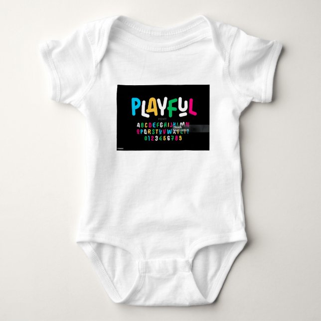 Alphabet einzigartiges Design Baby Jersey Bodysuit Baby Strampler (Vorderseite)