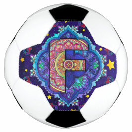 Alphabet F mandala Fußball