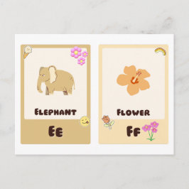 Alphabet-Flashcards, ABC-Bildungskarten E,F,G,H Postkarte