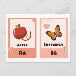 Alphabet Flashcards   ABC Educational Cards "A,B" Postkarte