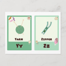 Alphabet Flashcards, ABC Educational Cards Y,Z Postkarte
